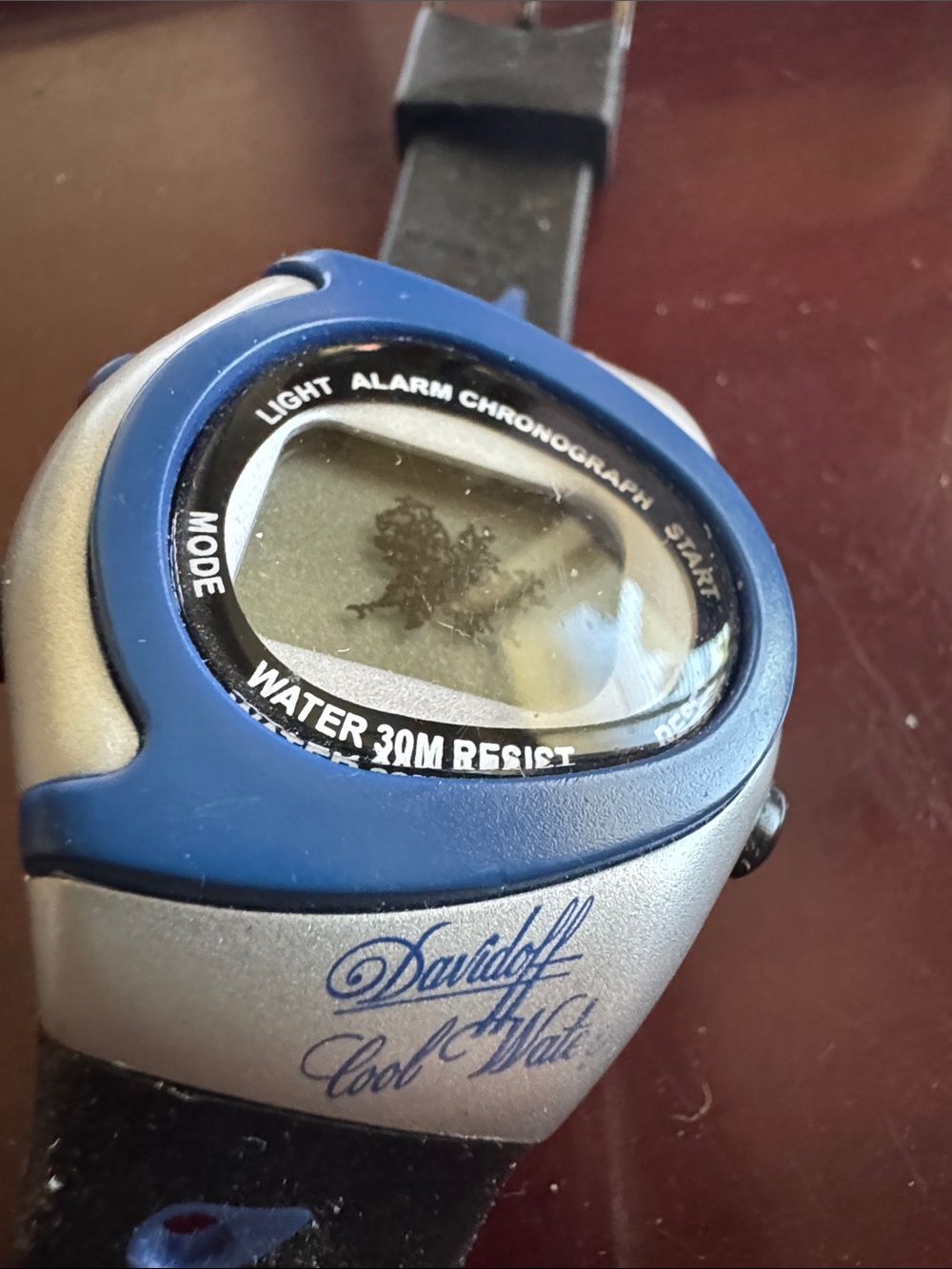 Disney Davidoff Cool Water Blue and Silver Digital Sport Watch